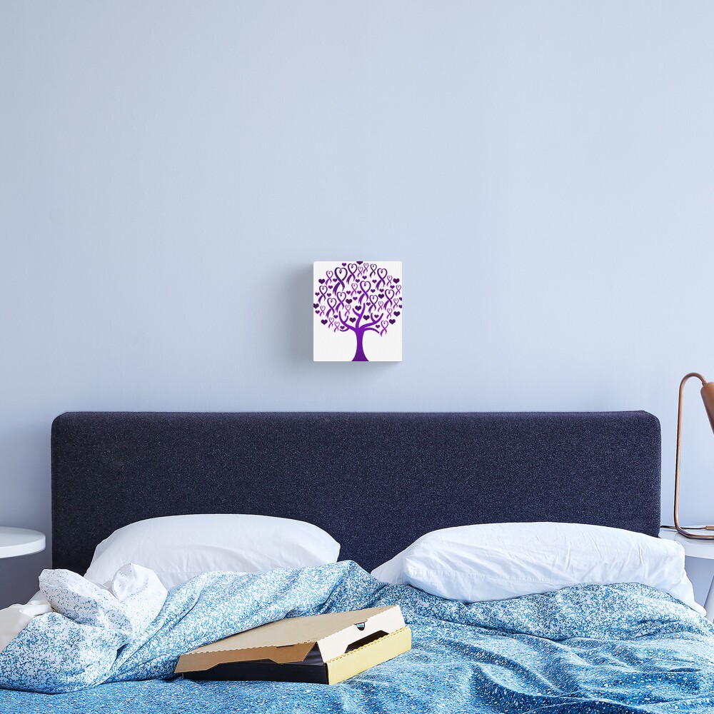 Raising Support & Awareness - Charity Ribbon Tree (Purple) Canvas Print