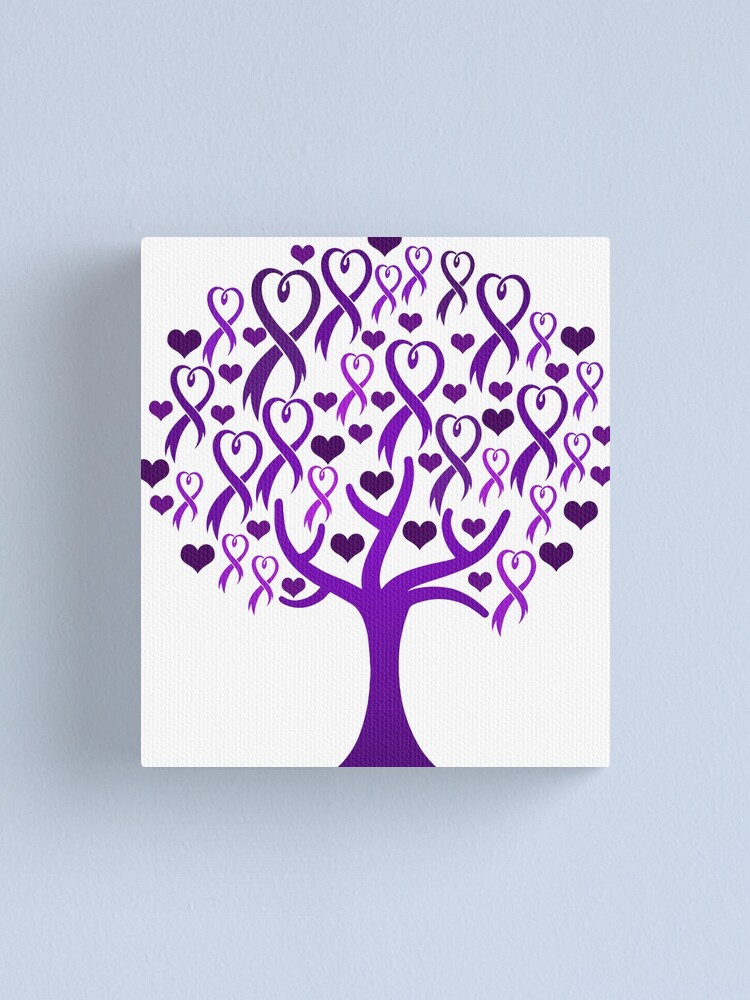 Alternate view of Raising Support & Awareness - Charity Ribbon Tree (Purple) Canvas Print