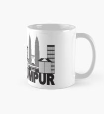 Kuala Lumpur City Skyline Text Black and White Illustration Mug