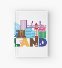 Portland Oregon Skyline and Text Color Illustration Hardcover Journal