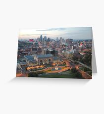 Union Station and Kansas City Skline - Dusk Greeting Card