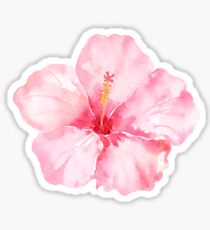 Pfirsich-rosa Hibiscus-tropische Blumen Sticker
