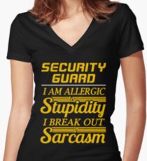 SECURITY GUARD Women's Fitted V-Neck T-Shirt