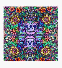 Zentangle Garden with Sugar Skulls Photographic Print