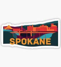 Abstract Spokane Cityscape Sticker