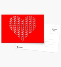 Bike Heart (Red-White) (Small) Postcards