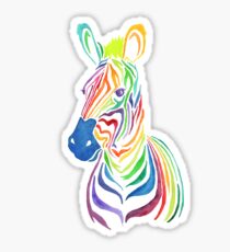 Regenbogenzebra in den mutigen Aquarellen Sticker