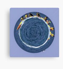 banana boating in a small blue world Canvas Print