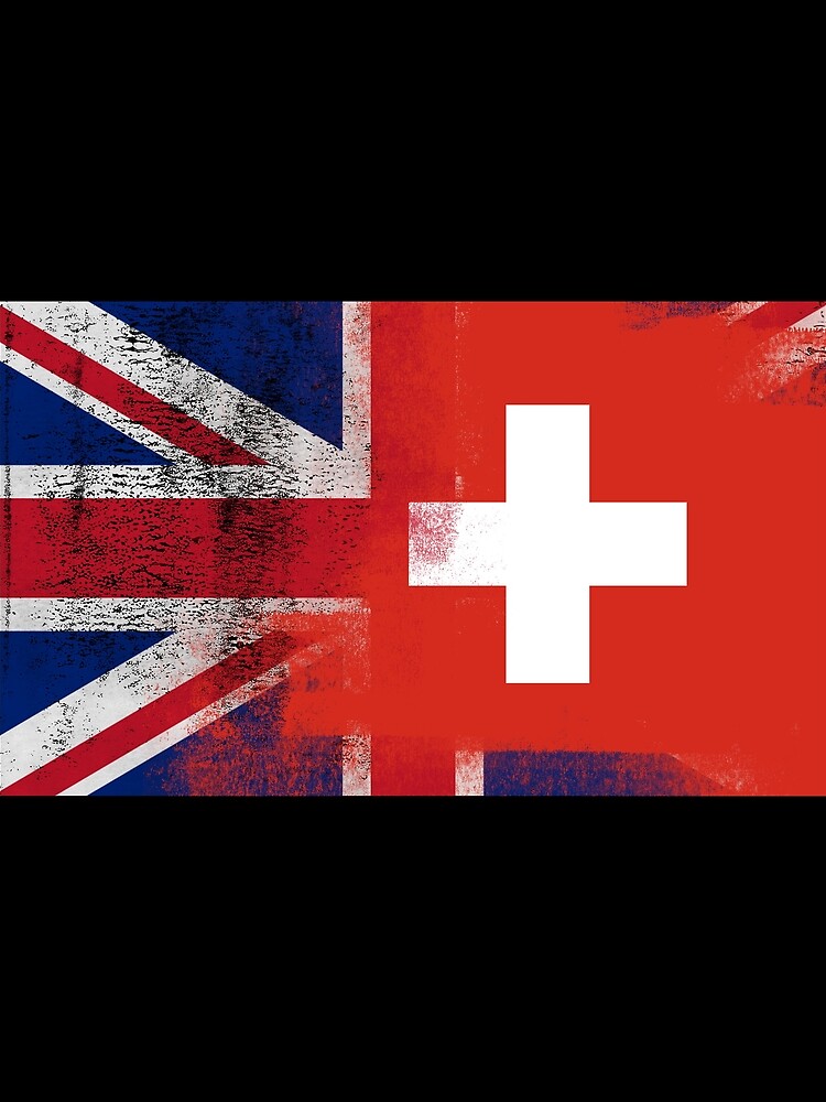 British Swiss Half Switzerland Half UK Flag by ozziwar