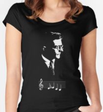 Dmitri Shostakovich DSCH motif musical notes Women's Fitted Scoop T-Shirt