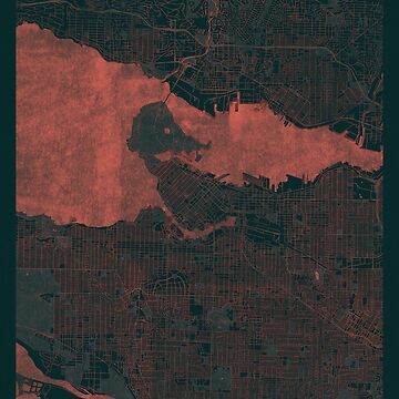 Artwork thumbnail, Vancouver Map Red by HubertRoguski