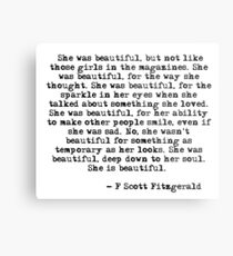 She was beautiful - F Scott Fitzgerald Metal Print