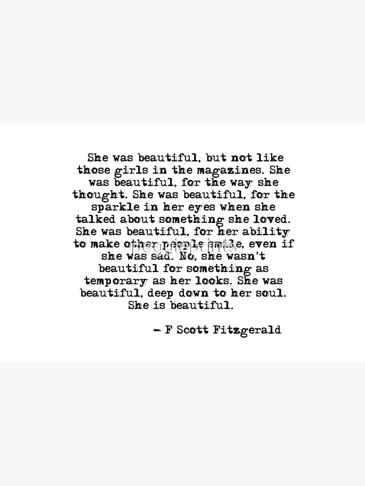 She was beautiful - F Scott Fitzgerald by peggieprints