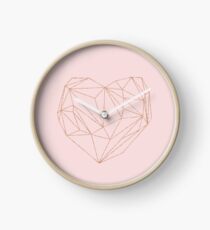 Rose gold geometric heart Clock