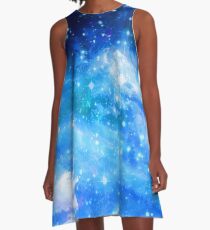 Vestido acampanado Azul cielo nocturno nublado
