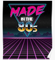 Hergestellt in den 80er Jahren - Geboren in den Achtzigern Retro Neon Grid Poster