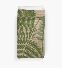 botanische Druckfarnblätter des Vintagen Laubhippies Bettbezug