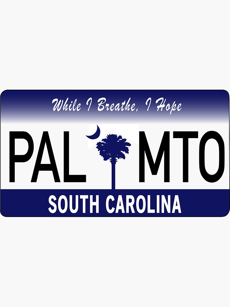"South Carolina License Plate" Sticker by freckleangst Redbubble