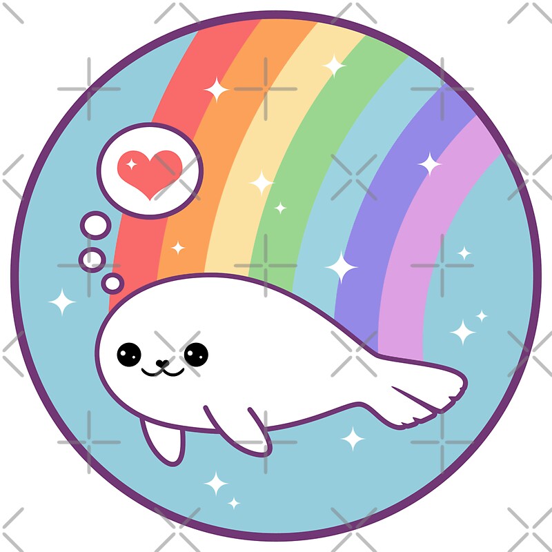 "Kawaii Baby Seal" Stickers by sugarhai Redbubble