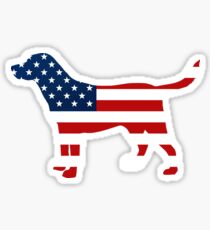 Labrador Retriver patriotisches USA-Flaggen-Sternenbanner-Labrador Sticker