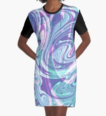 Galaxy marmoriertes Muster T-Shirt Kleid