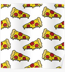 pizza seamless doodle pattern Poster
