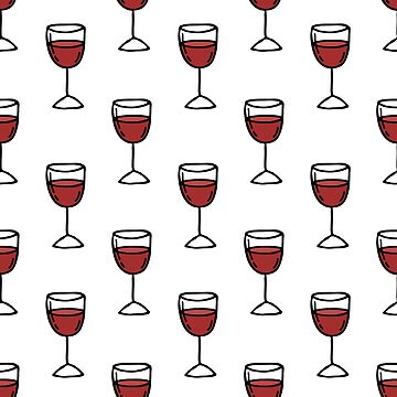 White Doodle Dash Seamless Pattern on Red Wine Background Art