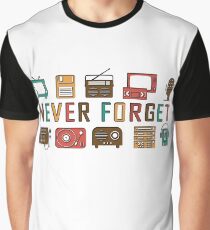 Never Forget Retro Media Graphic T-Shirt