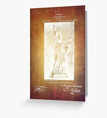 Statue If Liberty Original Patent By Bartholdi 1879 Greeting Card