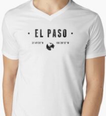 El Paso geographic coordinates V-Neck T-Shirt