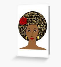 Black History Month Afro Black Queen Greeting Card