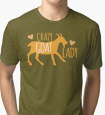 Verrückte Ziege Dame Vintage T-Shirt