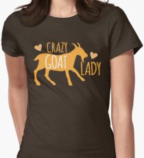 Crazy GOAT lady Women's Fitted T-Shirt