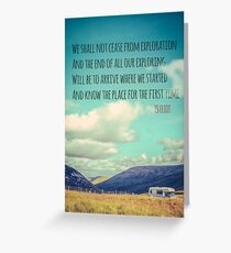 TS Eliot Travel Quote Poster Greeting Card