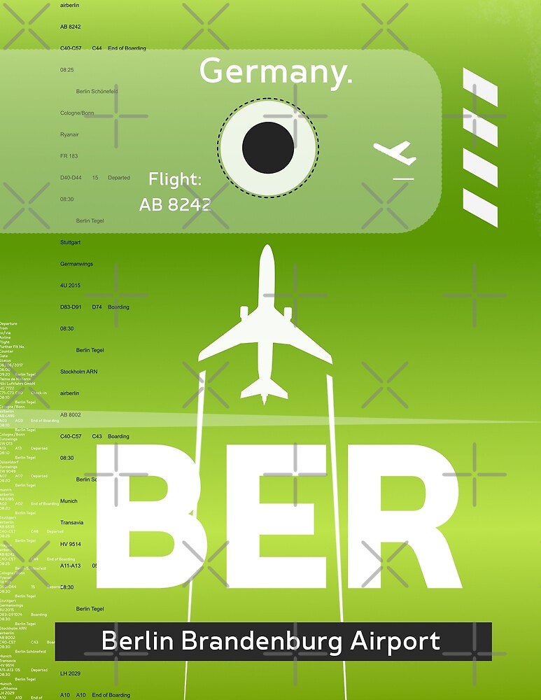 "BER BERLIN AIRPORT CODE" by Airport stickers Redbubble