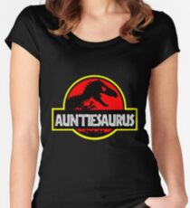 Auntiesaurus Rex - Funny Auntie Shirts Women's Fitted Scoop T-Shirt