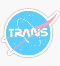 (THE ORIGINAL) Trans* - Nasa inspired logo (Trans* Flag colours) Sticker