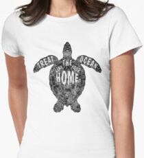 Camiseta entallada para mujer OCEANO OMEGA (MONOCROMO)