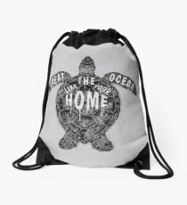 OCEAN OMEGA (MONOCHROME) Drawstring Bag