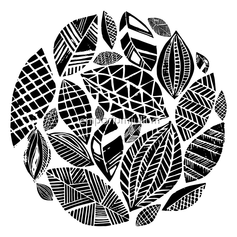 geometric leaf drawing