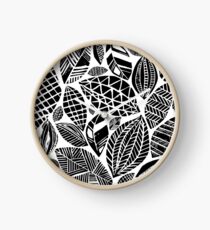 Geometrical nature print / little geometric leaves Clock