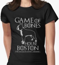 Game of bones house boston the mailman is coming t-shirts Women's Fitted T-Shirt