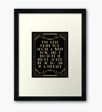 Sobering up in a library Framed Print