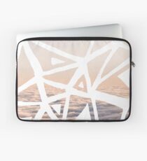 Geometric lino cut printed pattern in combination with photography, nature inspired Laptop Sleeve
