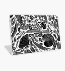 Mixed leaves, Lino cut printed nature inspired hand printed pattern Laptop Skin