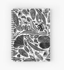 Cuaderno de espiral Hojas mezcladas, estampado a mano impreso inspirado en la naturaleza impresa en Lino