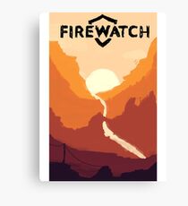 Firewatch horizion with logo Canvas Print
