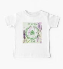 lila Lavendelweinlesebiene des französischen Landes Baby T-Shirt