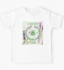 lila Lavendelweinlesebiene des französischen Landes Kinder T-Shirt