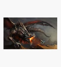 Lámina fotográfica Dragón y caballero